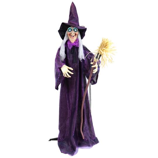 5.5ft. Lighted & Animated Witch Halloween Figure Decoration